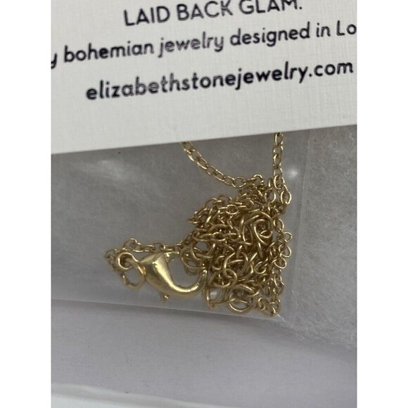 Elizabeth Stone Crescent Moon Necklace. Gold Delicate Retails $78 - Picture 5 of 5